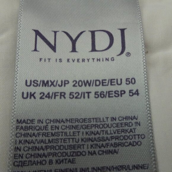 NYDJ Wide Leg Pants Women's Plus Size 20W Brown Linen Blend Cropped Cargo - Picture 9 of 11